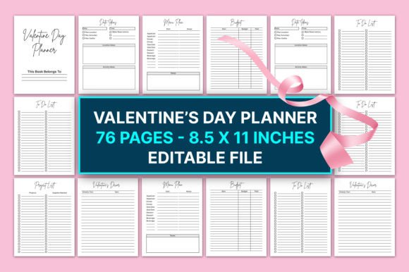 Streamline Your Valentine’s Day with an Editable Planner for KDP